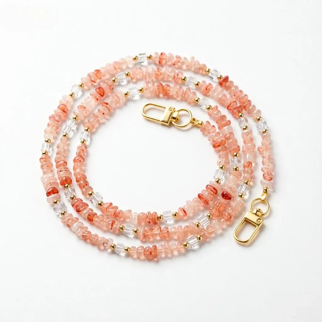 Pink Crystal Beaded Crossbody Phone Chain, product photo 04