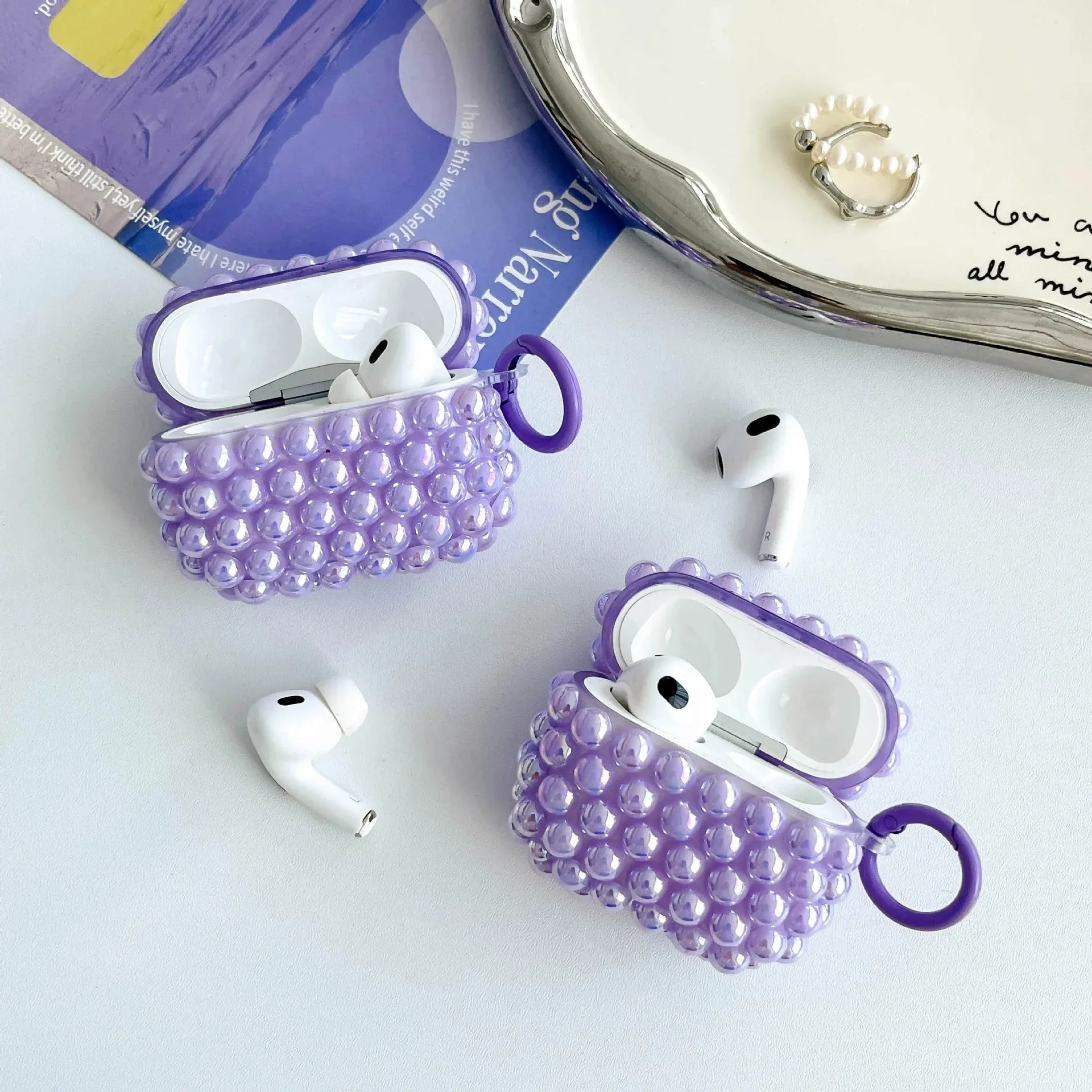 Bubble Pearl Texture TPU AirPods Case, main product photo