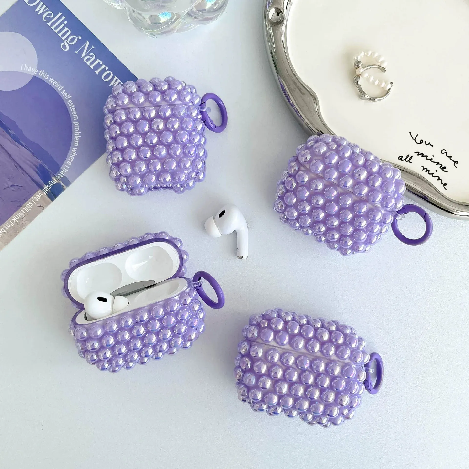 Bubble Pearl Texture TPU AirPods Case, product photo 03
