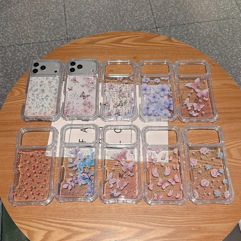 IMD Floral Frame Transparent Phone Case, main product photo