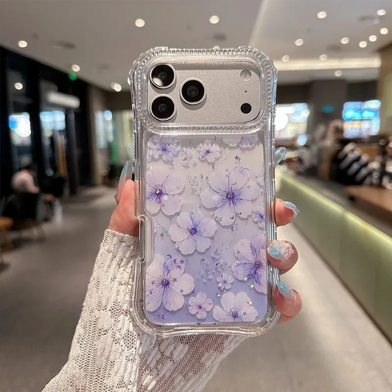 IMD Floral Frame Transparent Phone Case, product photo 02