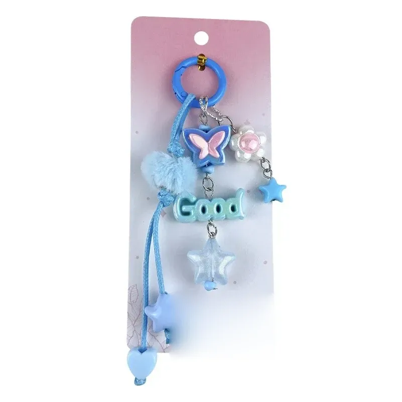 Acrylic Butterfly Letter Phone Charm, main product photo