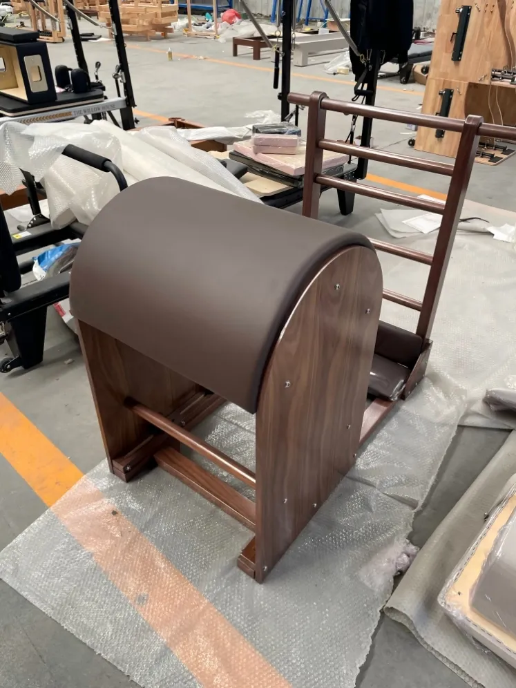 walnut-finish-pilates-ladder-barrel-factory-photo