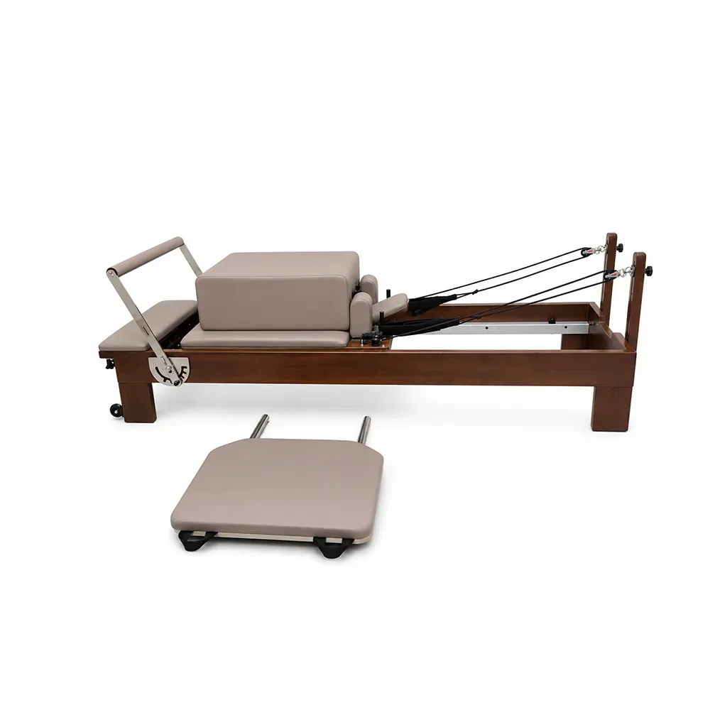walnut-pilates-reformer-with-accessories