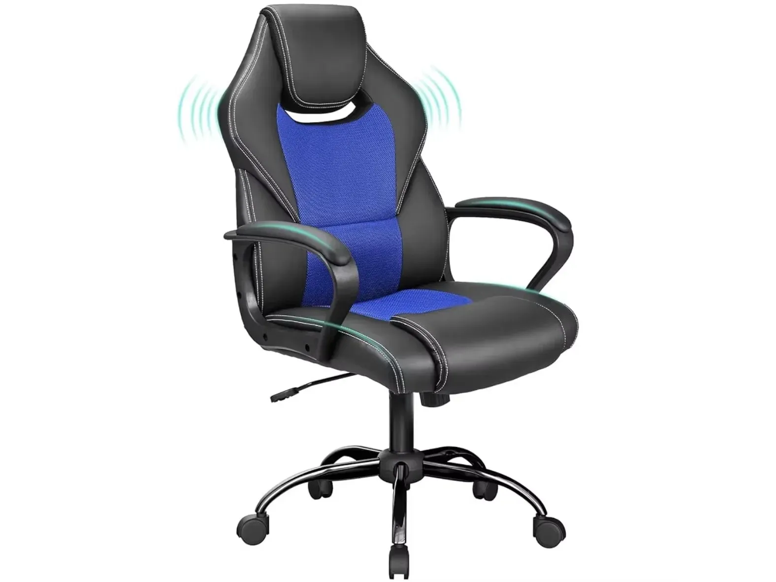 Prana Life gaming chair 22-4 with integrated speakers, black and blue