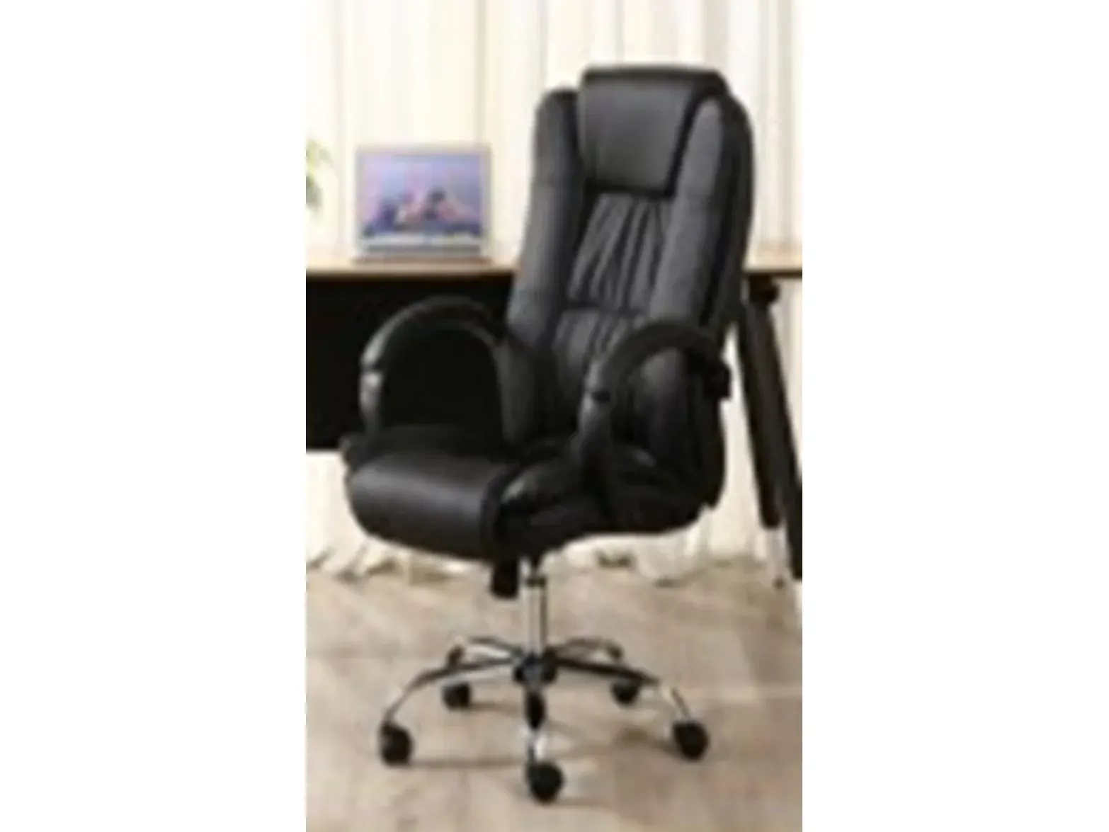 Prana Life high-back executive chair 8661 in black PU leather
