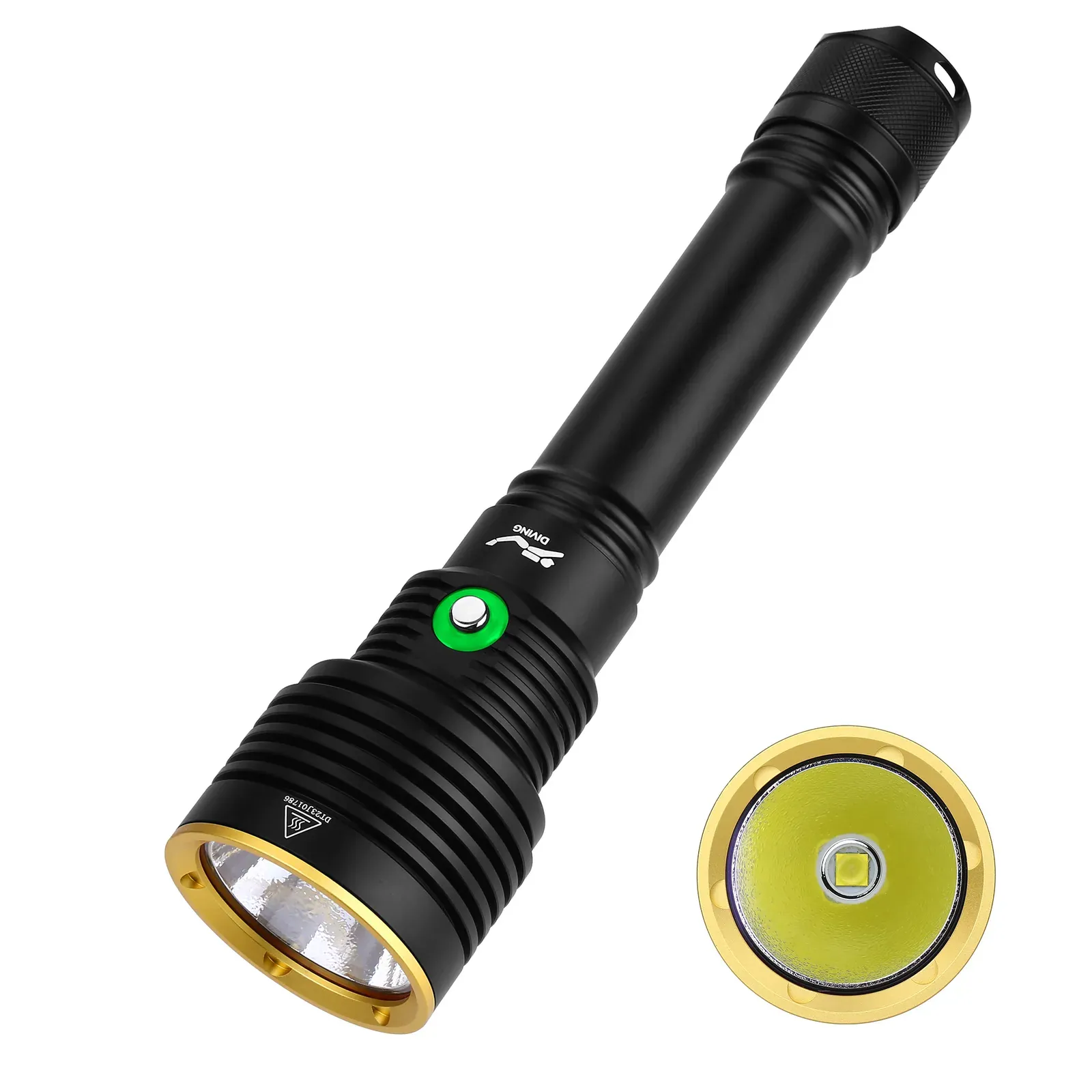 UEQIOV D170 3500LM Rechargeable LED Aluminum Dive Light IP68 80M Waterproof 26650 Underwater product image 1