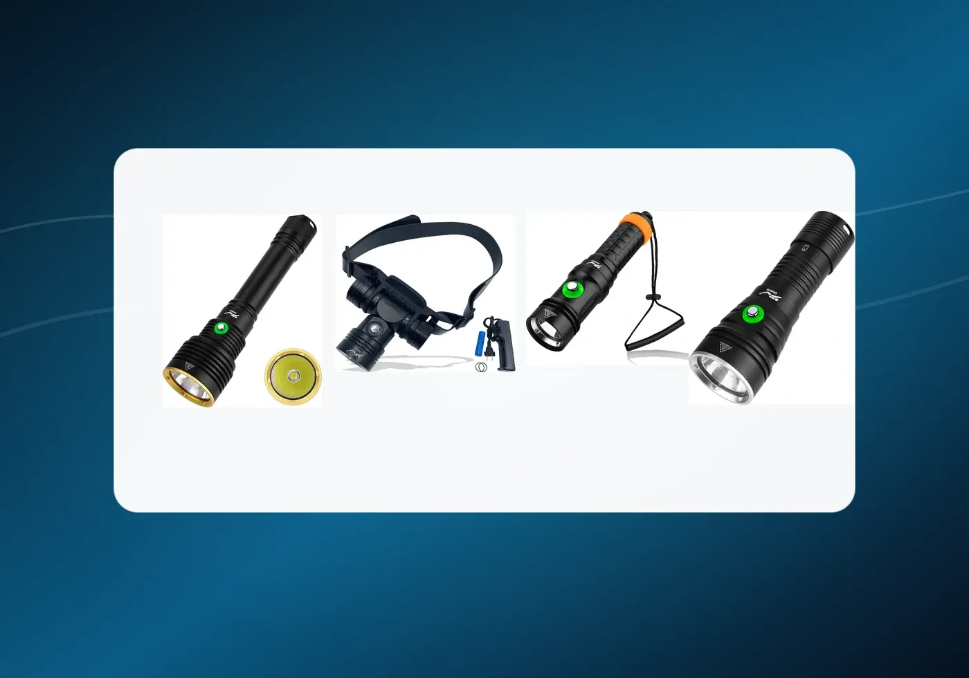UEQIOV dive light product range shown fully for About page