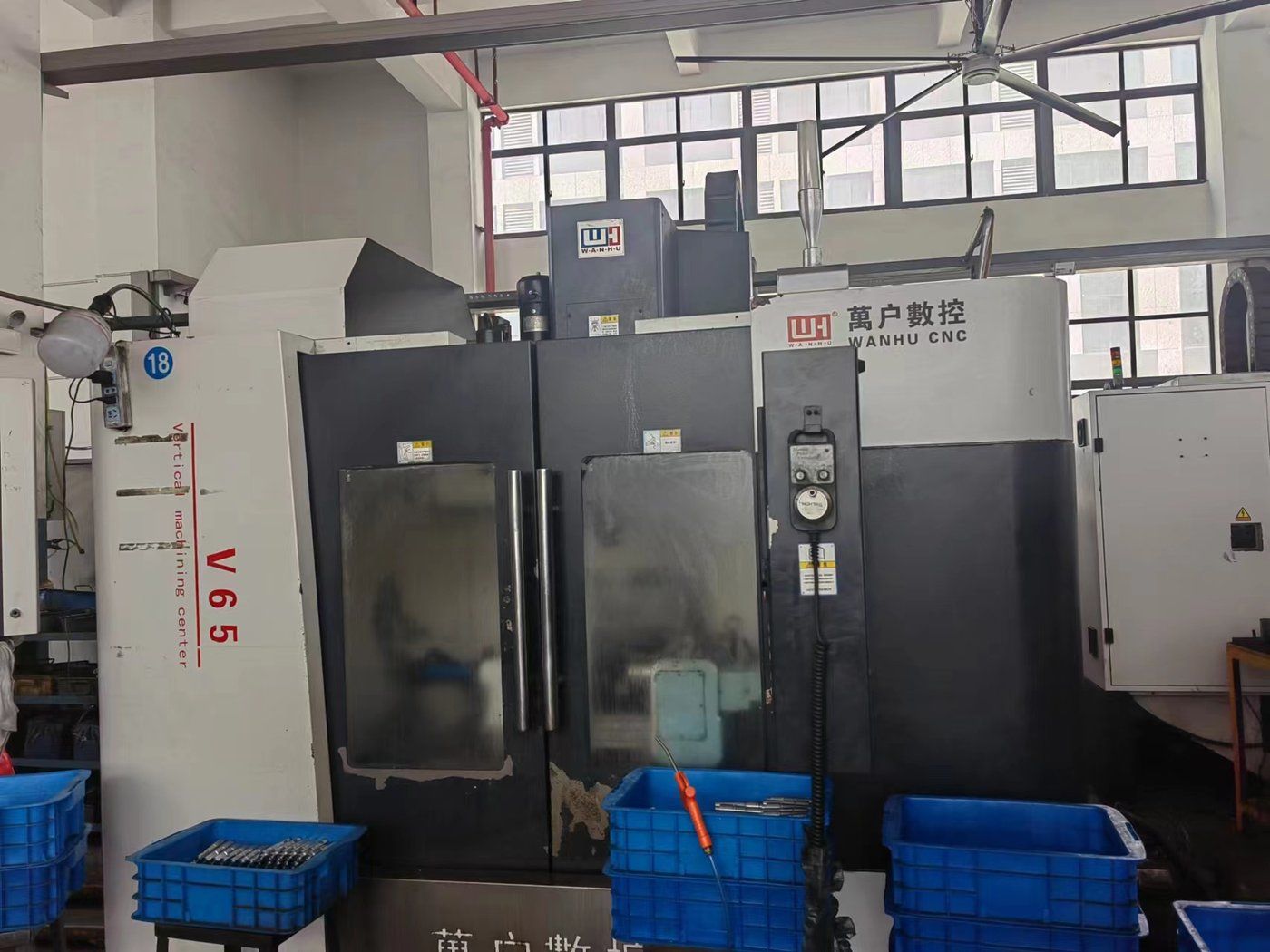 Vertical CNC machining centers at the Shibao Brake factory in Yuhuan