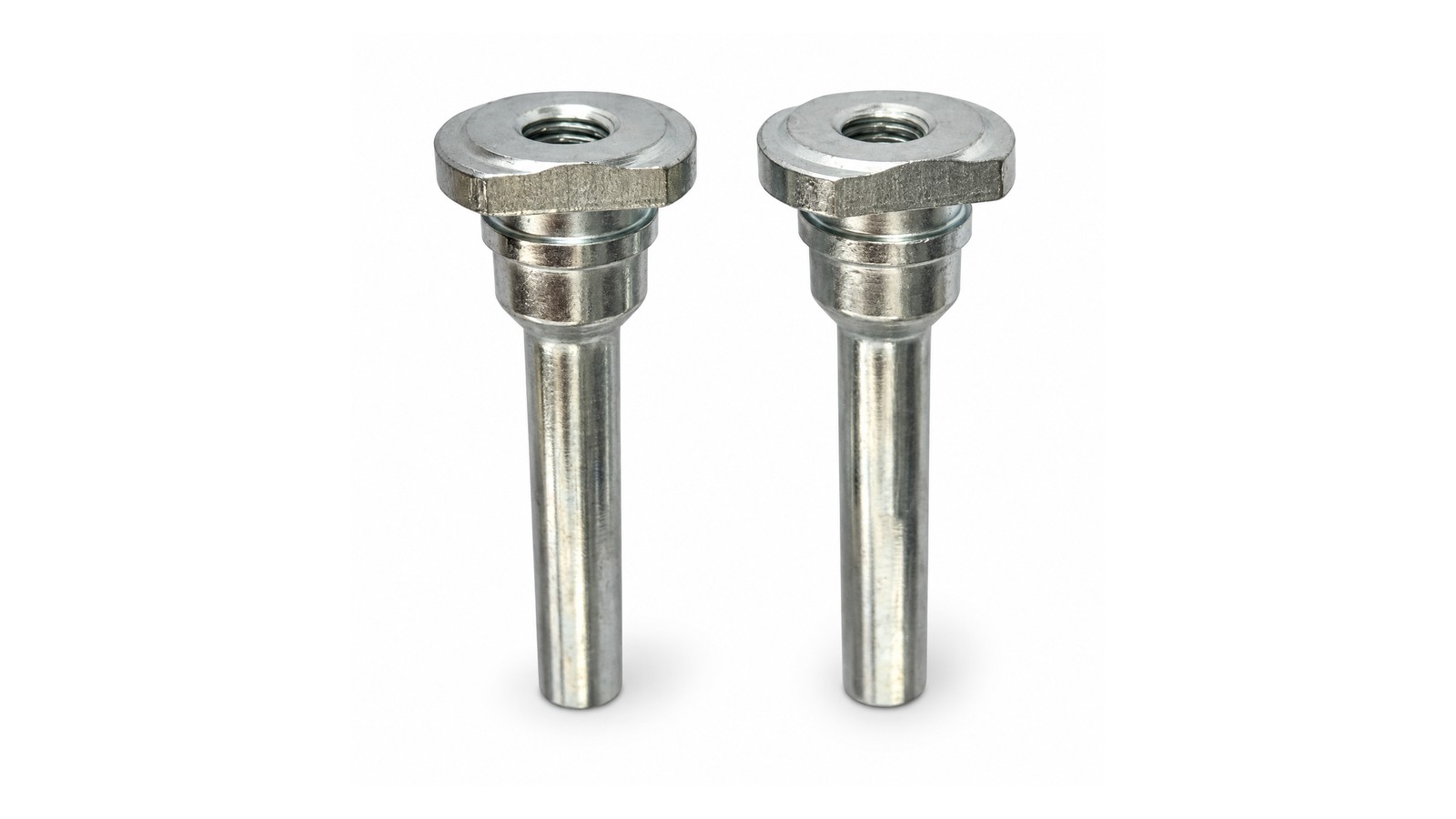 Two similar-looking brake caliper guide pins compared