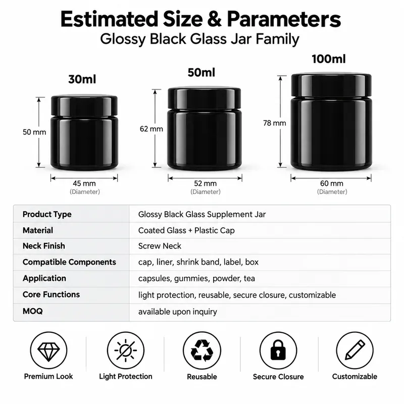 black-glass-supplement-jar-specifications