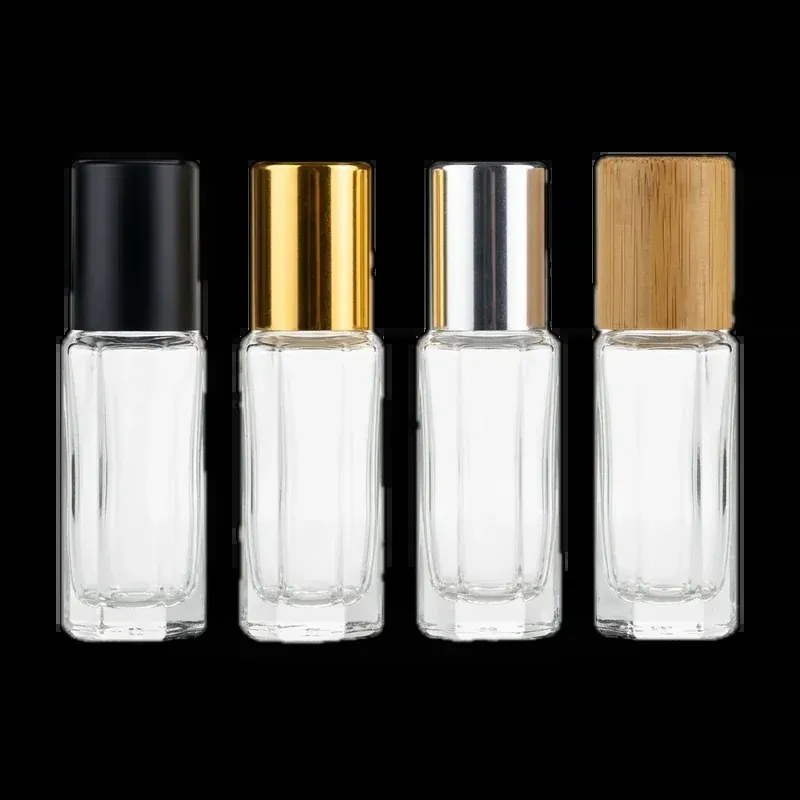 3ml 6ml 12ml slim octagonal glass bottle with roller inserts