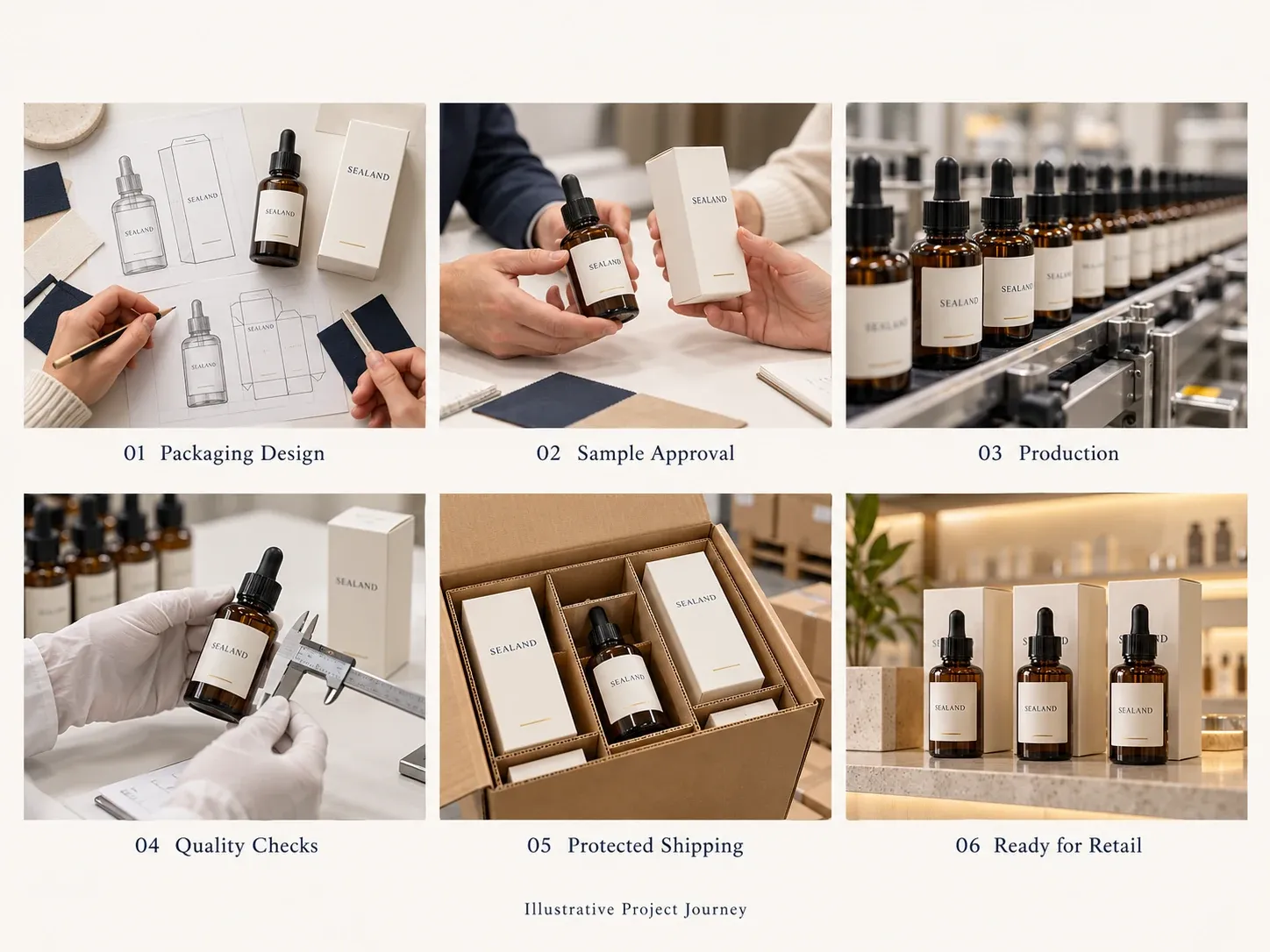 Beauty packaging project journey from design and production to retail-ready shipping cartons