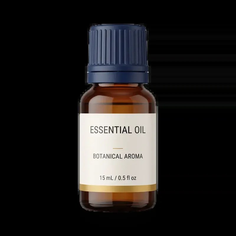 15ml amber glass essential oil bottle with blue cap