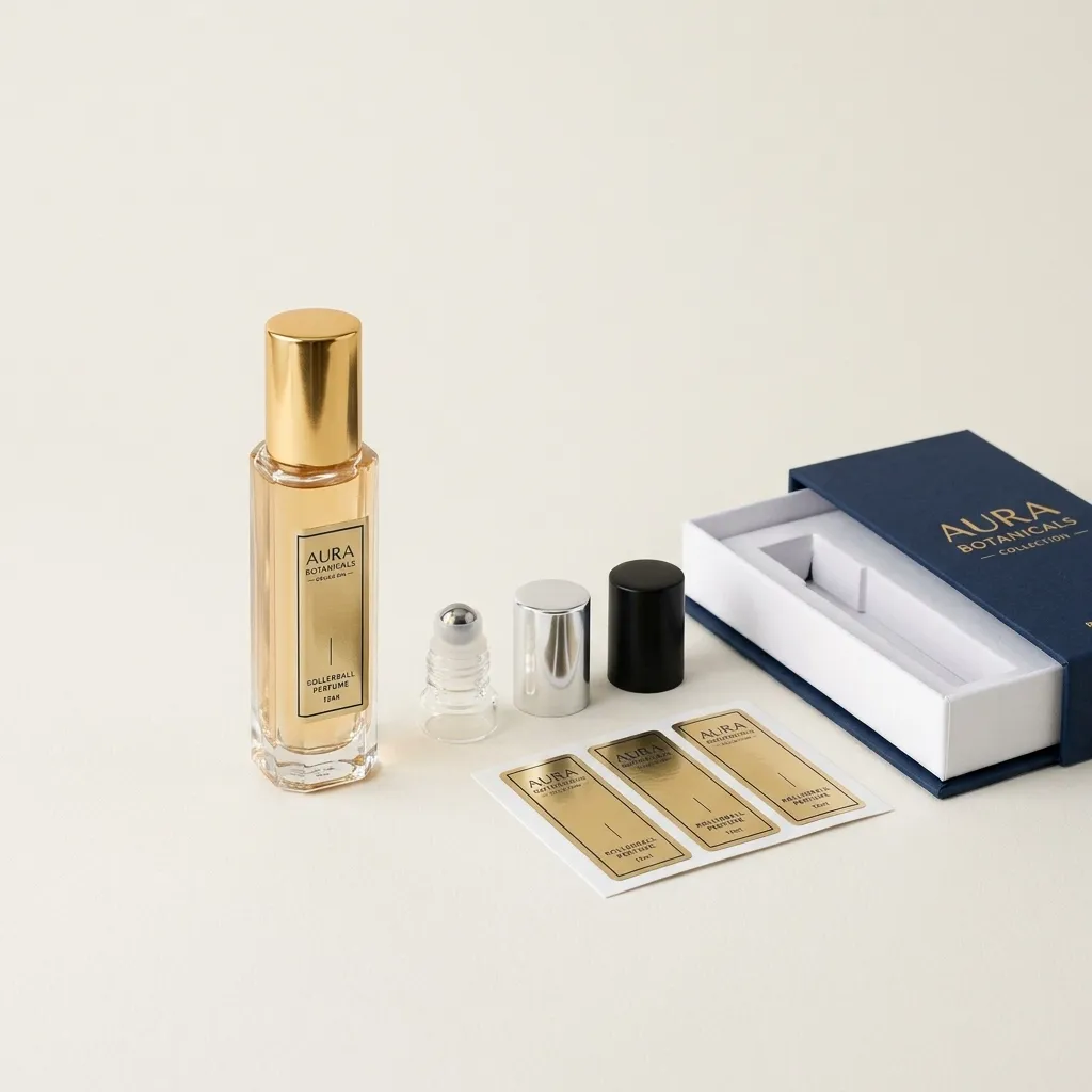 SEALAND 3ml, 6ml and 12ml slim octagonal glass roller bottles with matching roller inserts, caps, custom colors, logo decoration and retail box options.2