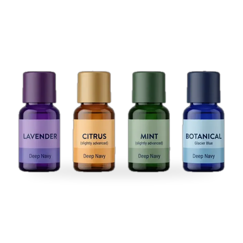 15ml essential oil bottle with label detail