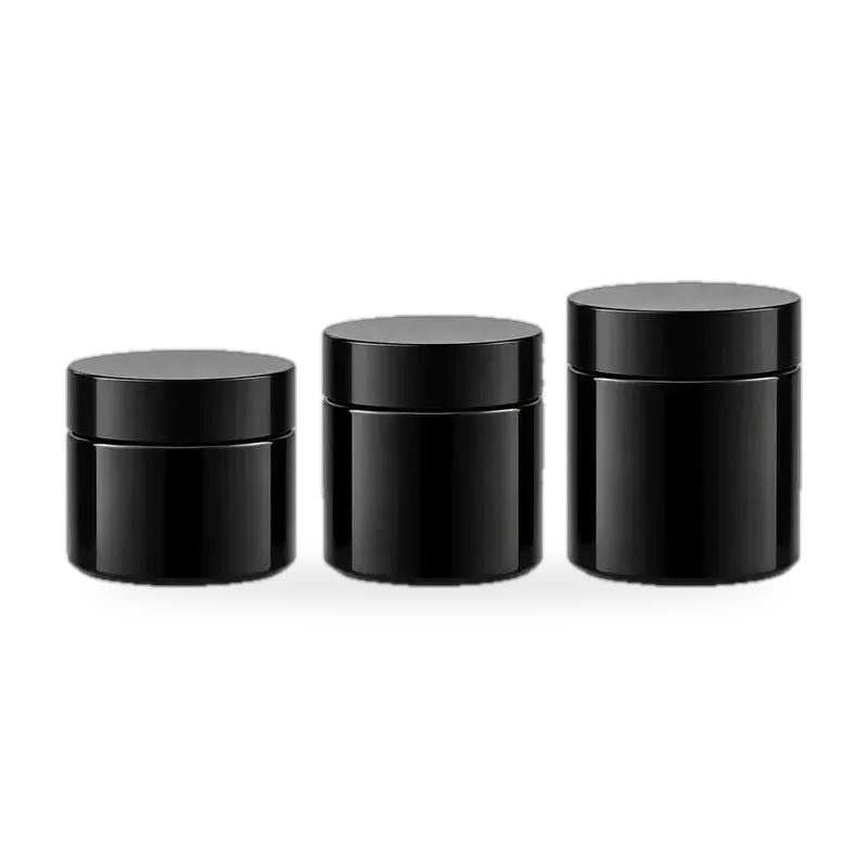 Glass cosmetic jars in 60ml 90ml and 120ml sizes