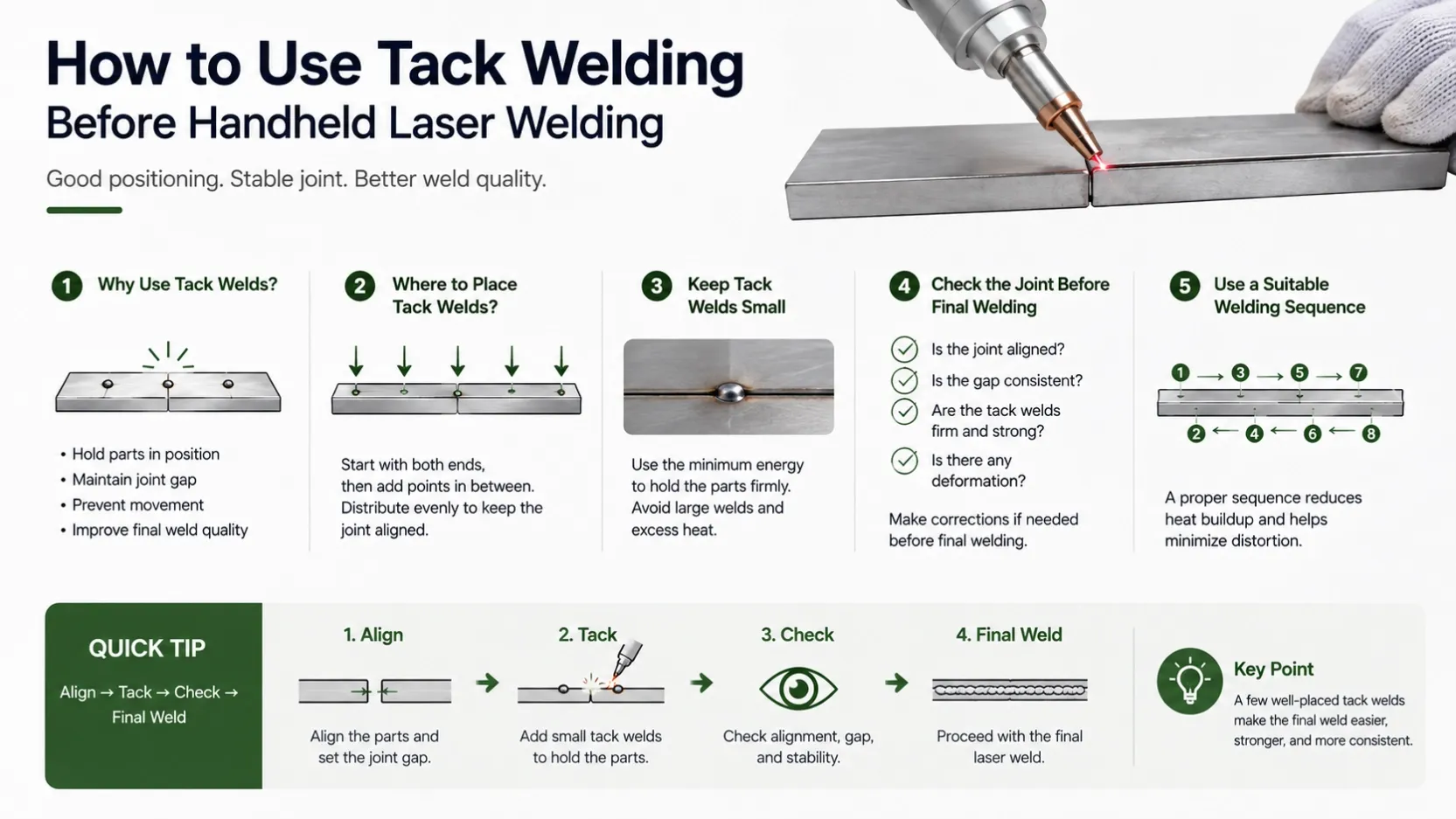 How to Use Tack Welding Before Handheld Laser Welding