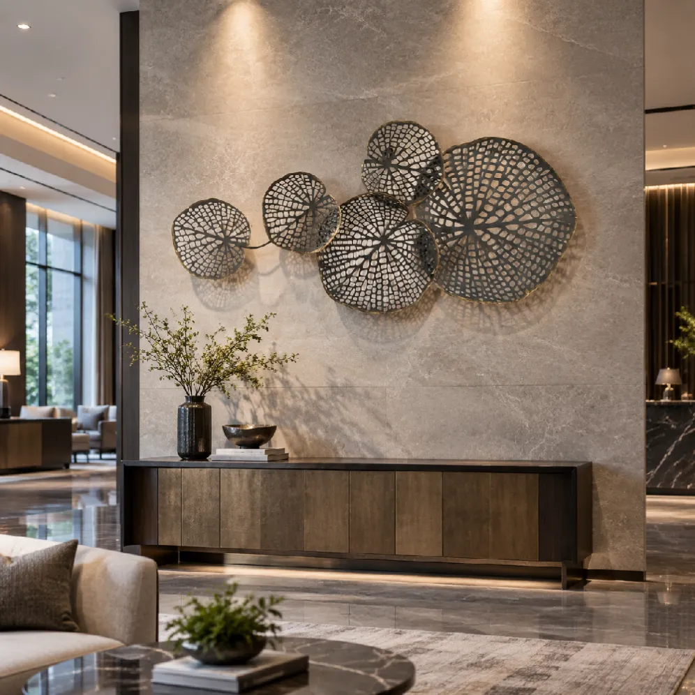hotel lobby metal wall decoration