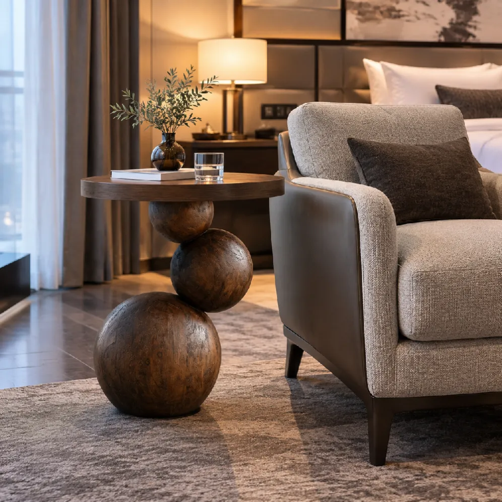 hotel guestroom side table