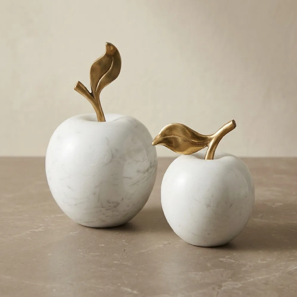 white marble apple decor
