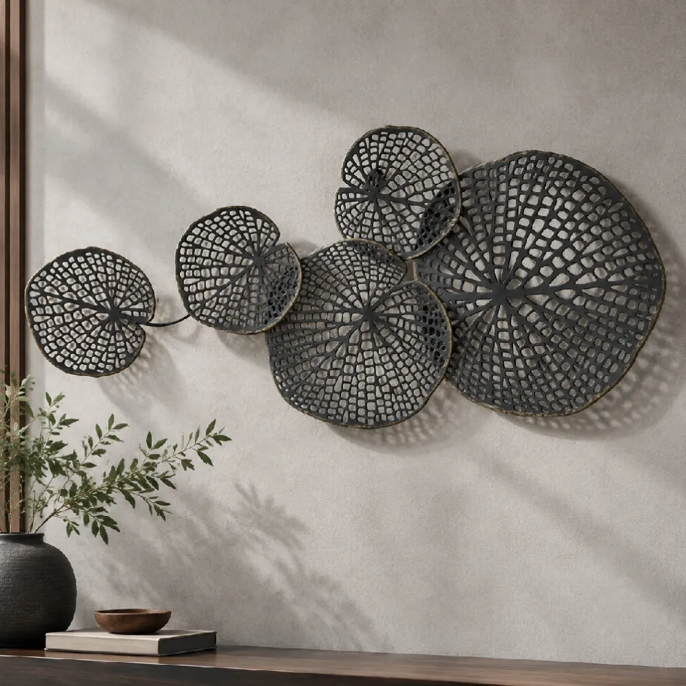 handcrafted iron wall art detail