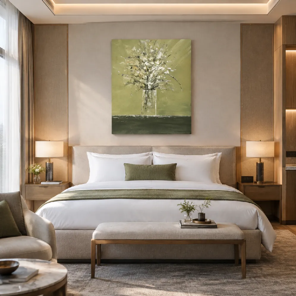hotel guestroom botanical wall artwork