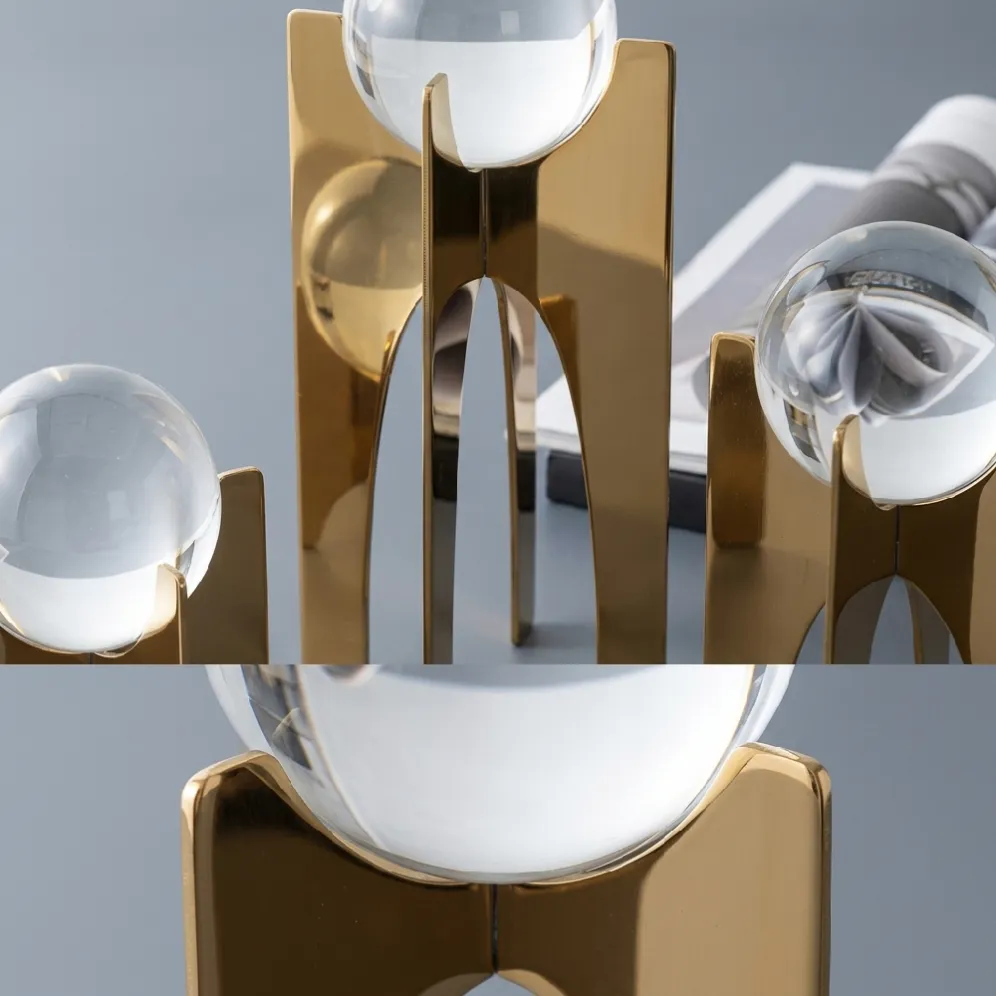 gold metal and crystal decorative object detail