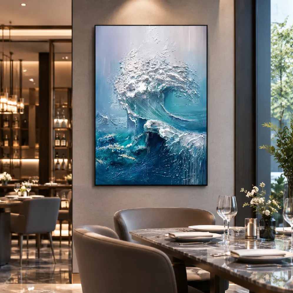 restaurant floral wall art interior