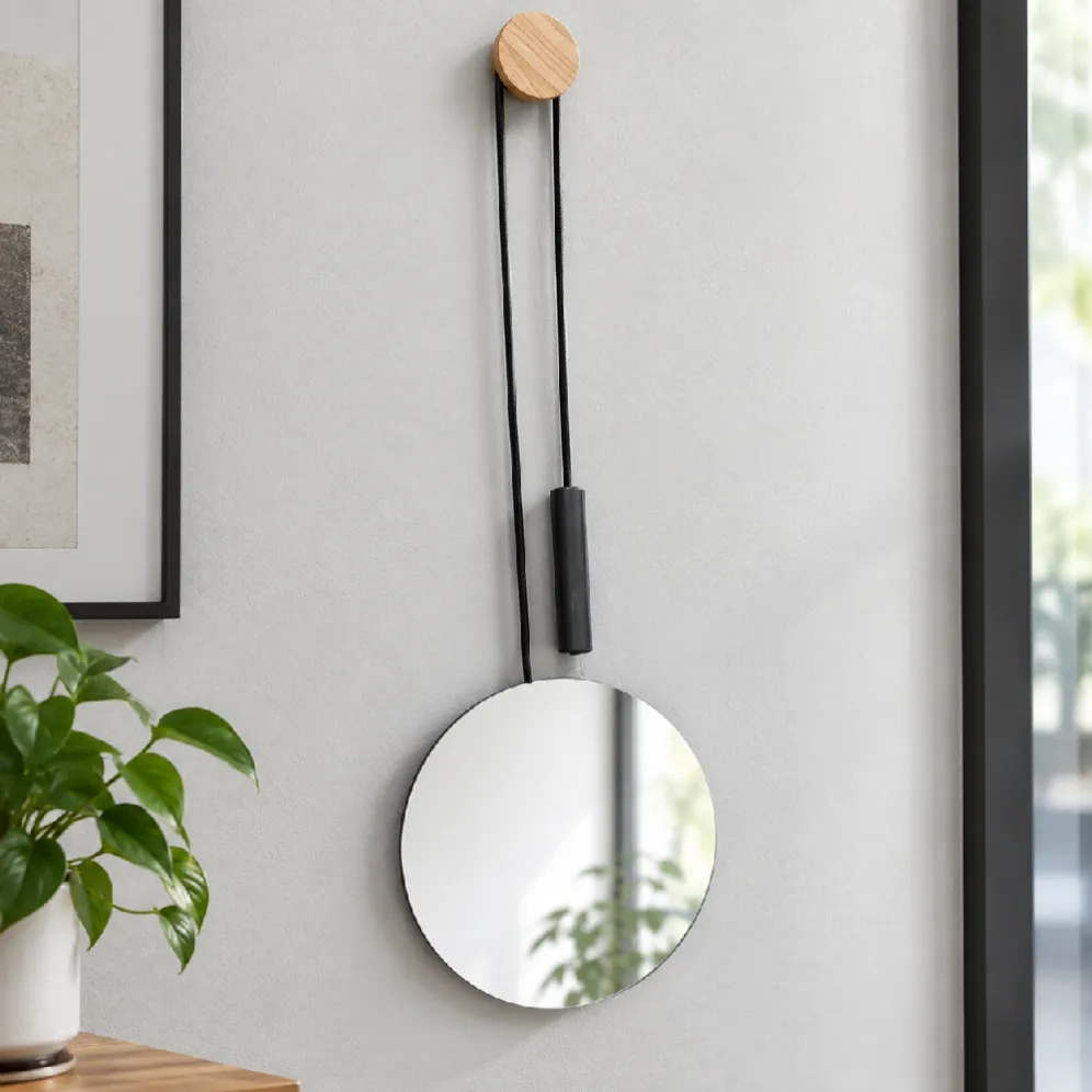real mirror and iron frame wall decoration