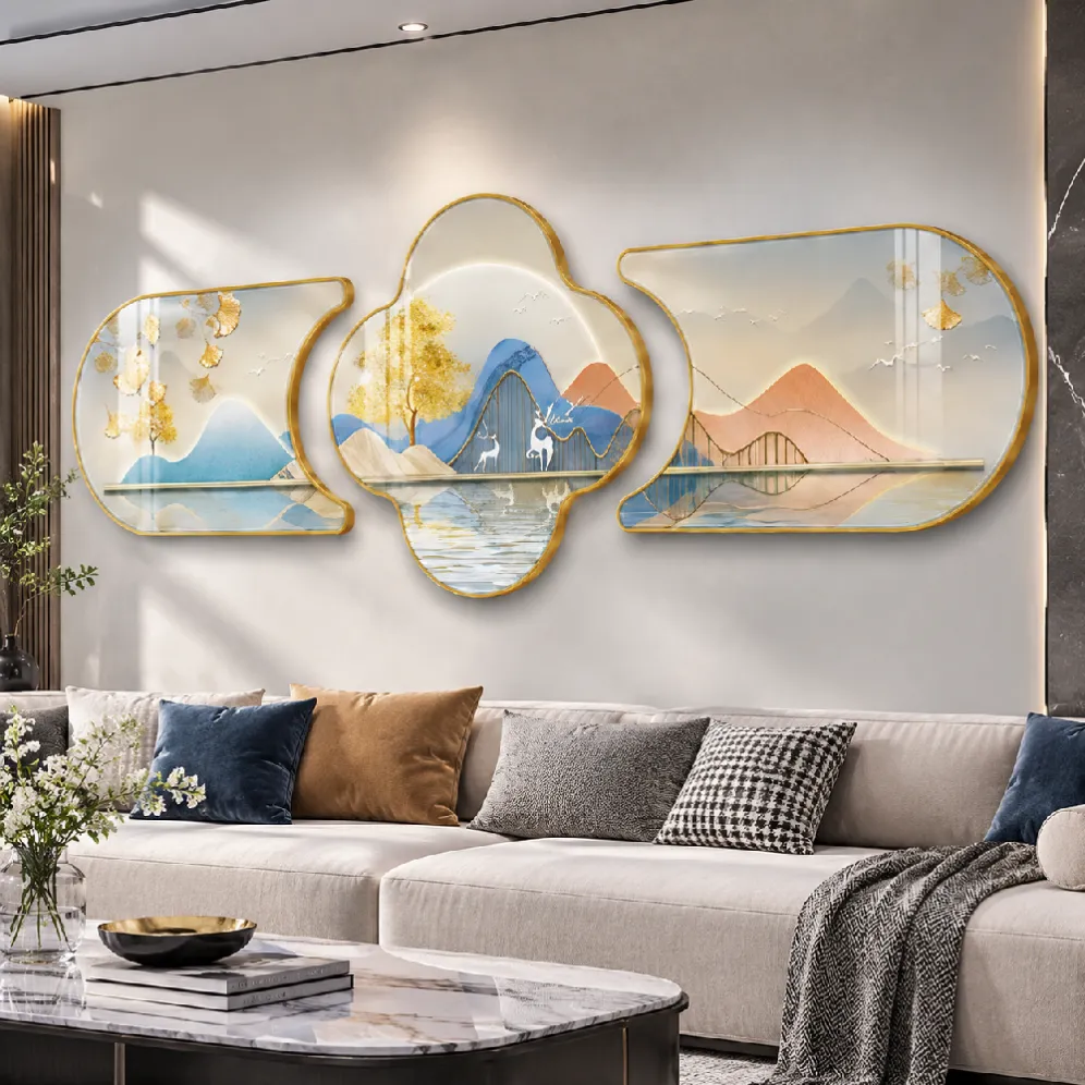 Modern abstract glass landscape artwork