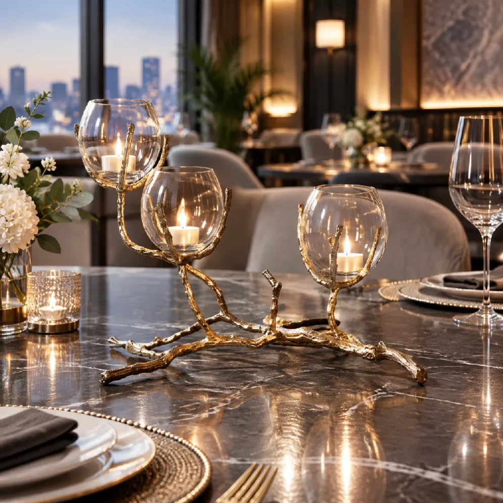 restaurant tabletop candle holder decoration