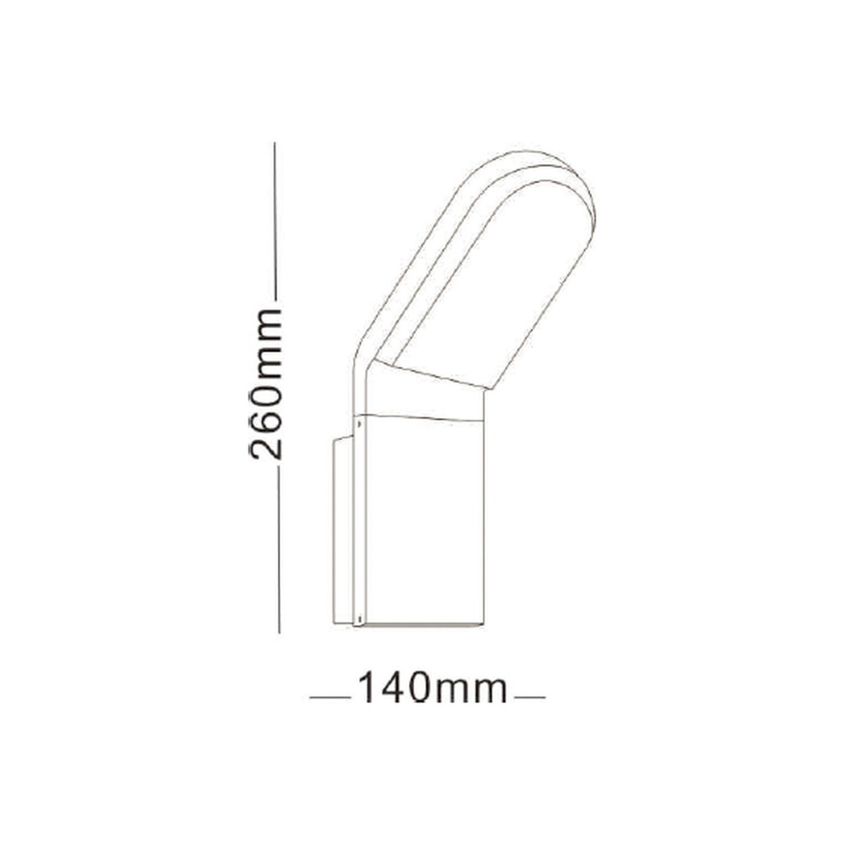 NA-BD3026 - dimension drawing - NoorArch outdoor lighting