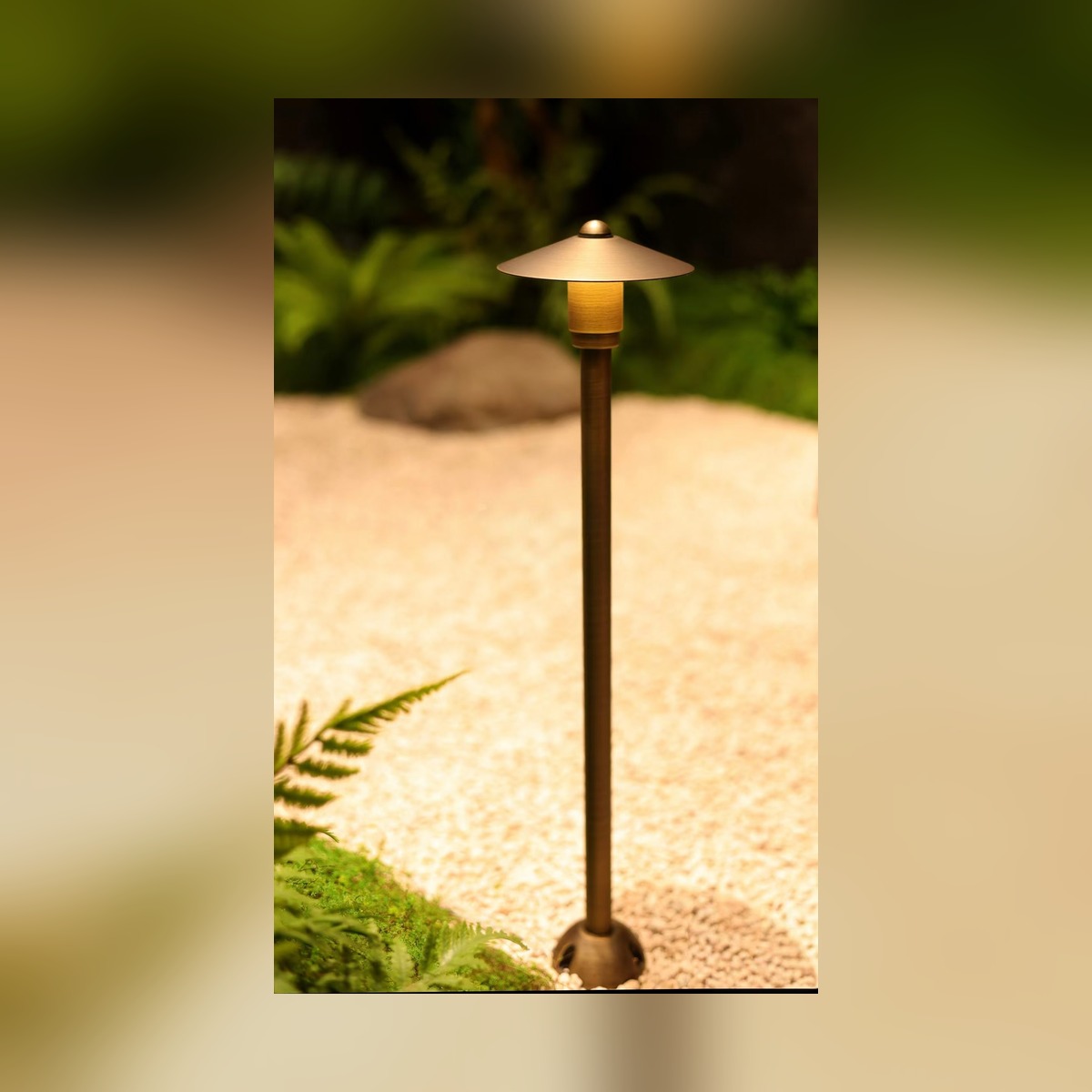 NAW-CONE Custom Copper Path Light complete view - NoorArch outdoor lighting