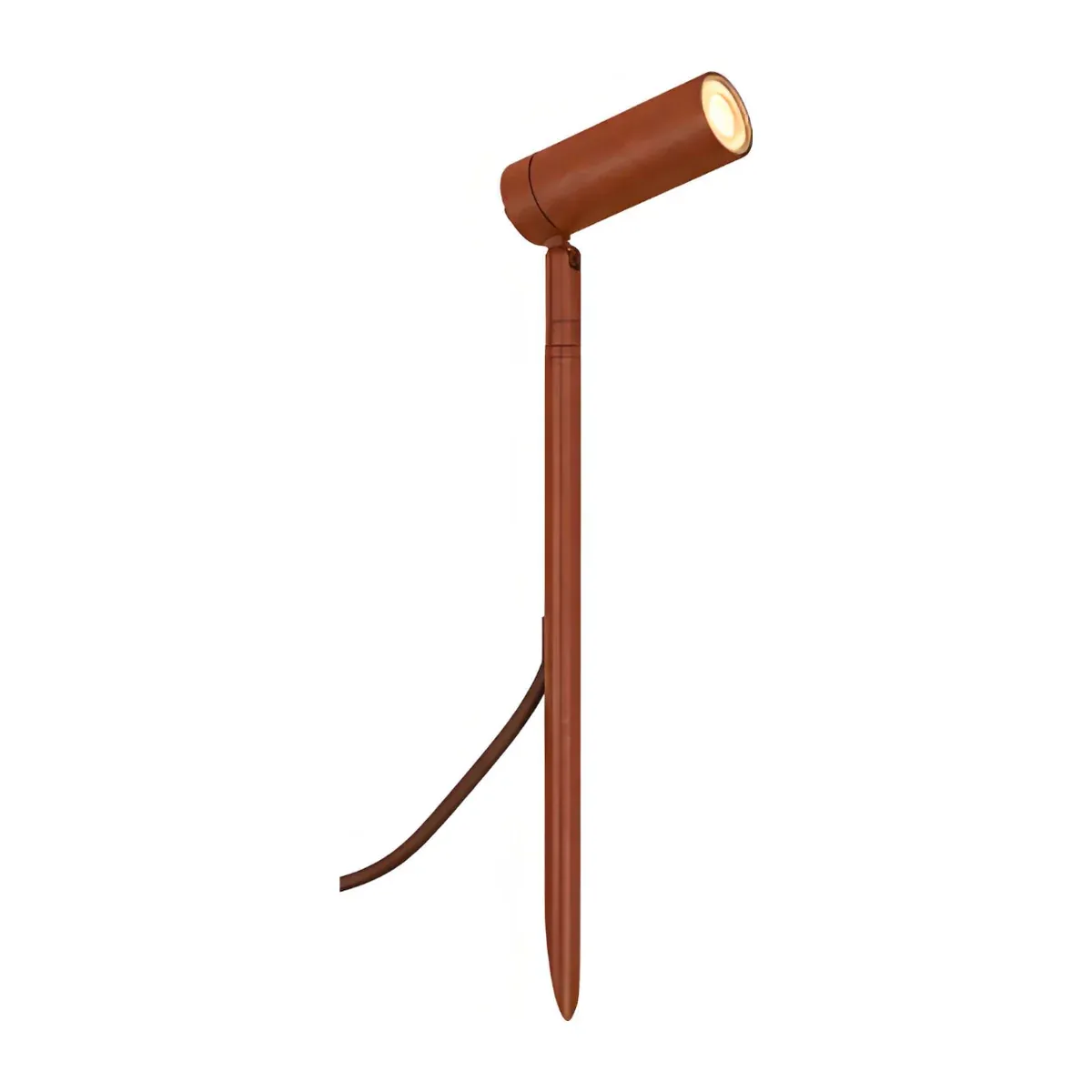6W LED garden spike spotlight in sanded brown aluminium with 0.5 m cable and adjustable spike - NoorArch outdoor lighting