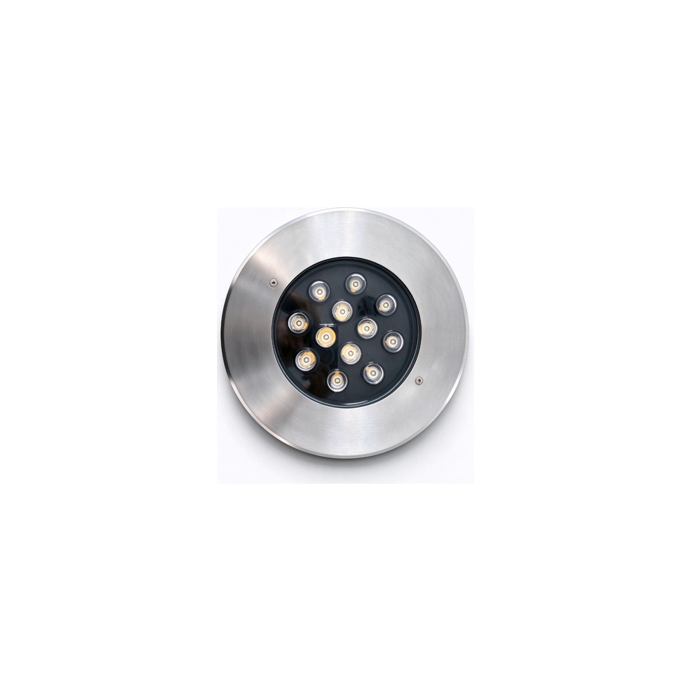 NA-U312 15W CREE inground up light stainless steel top view - NoorArch outdoor lighting