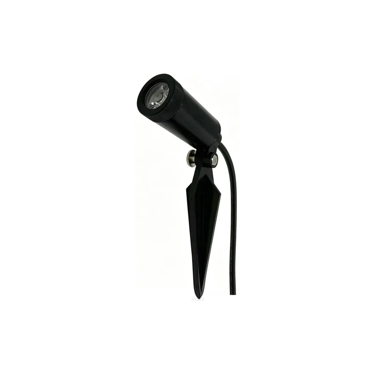 Single garden spotlight on ground spike for lawn and border installation, aluminium body - NoorArch outdoor lighting
