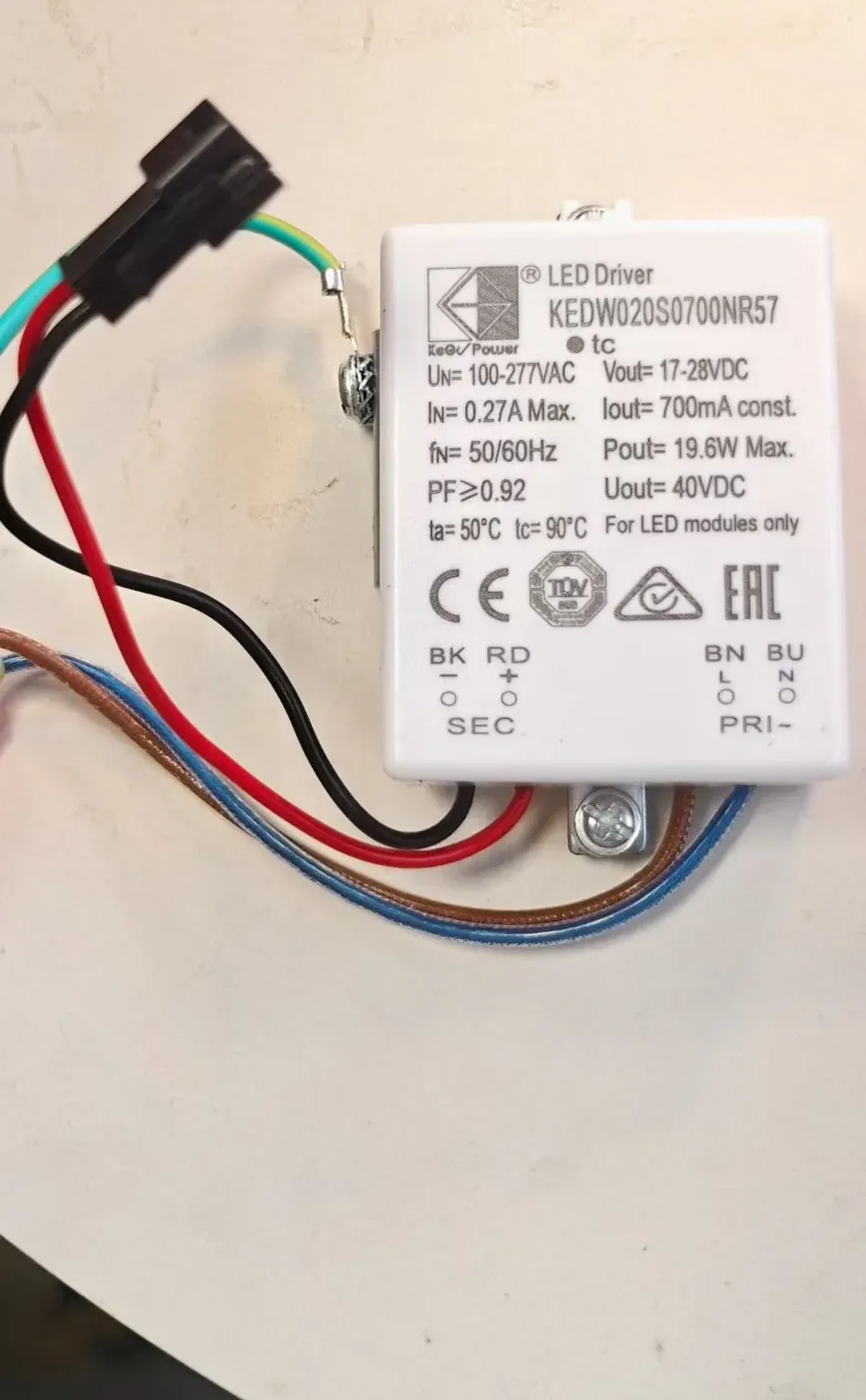 Constant-current LED driver with CE, EAC and RoHS marks for outdoor lighting - NoorArch Lighting