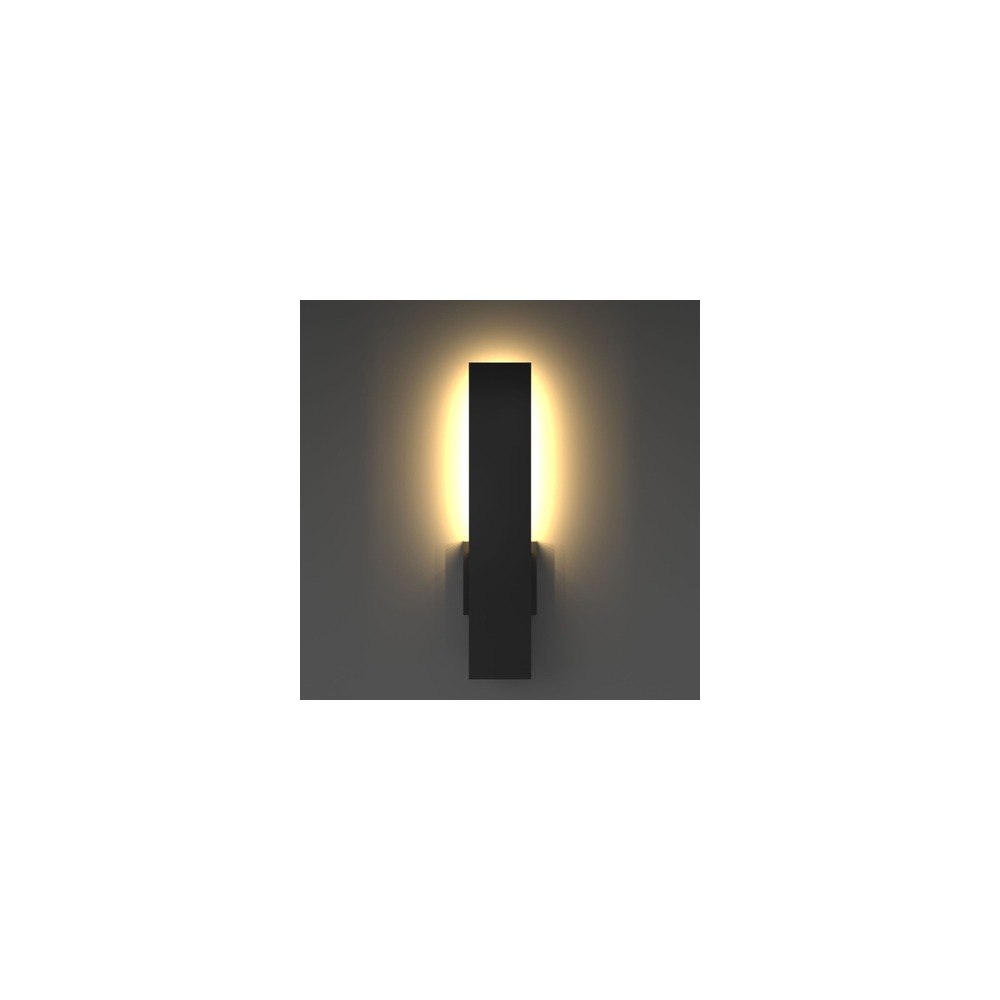 BLADE linear indirect LED wall sconce lit on wall - NoorArch outdoor architectural lighting