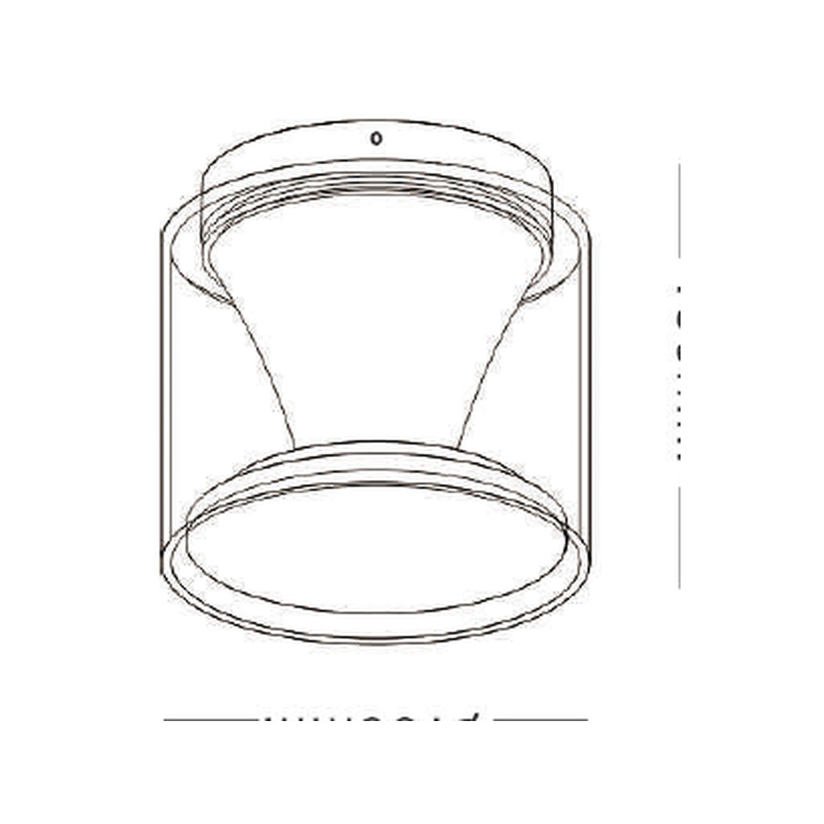 NA-BD6047 ceiling light dimension drawing Dia160x150mm - NoorArch outdoor lighting