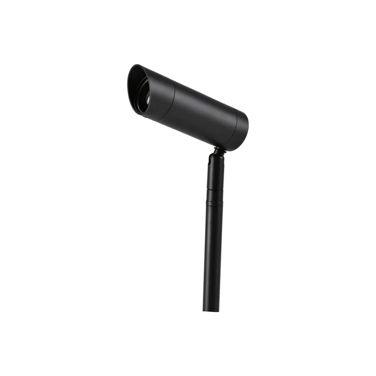 Detail of 42 mm aluminium spotlight head and spliceable pole joint on 6W garden spike light - NoorArch outdoor lighting