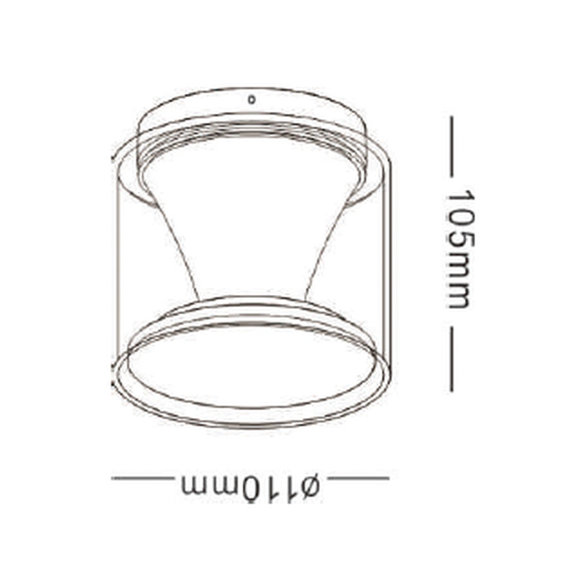 NA-BD6046 ceiling light dimension drawing Dia110x105mm - NoorArch outdoor lighting