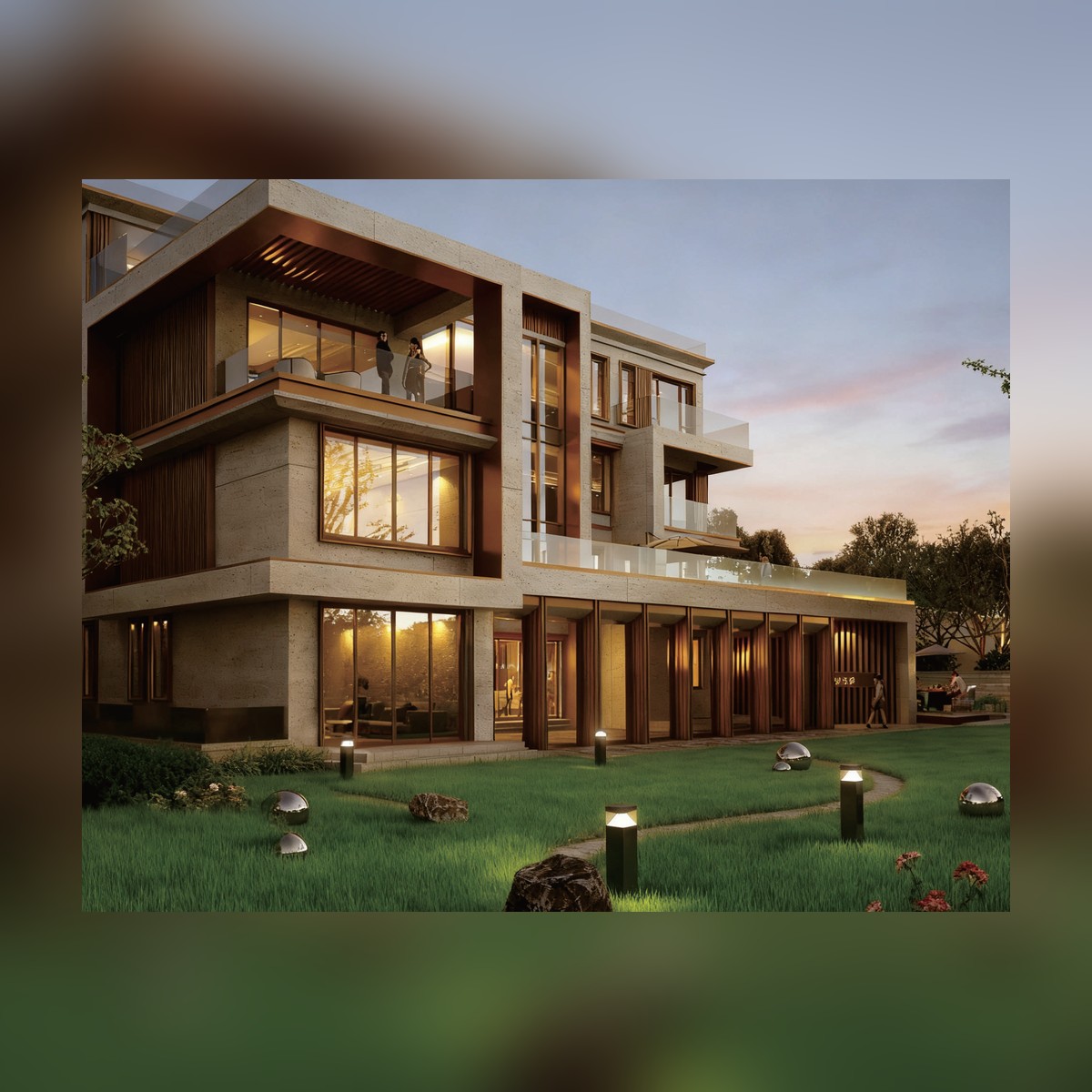 NA-BD9105 - villa installation effect - NoorArch outdoor lighting