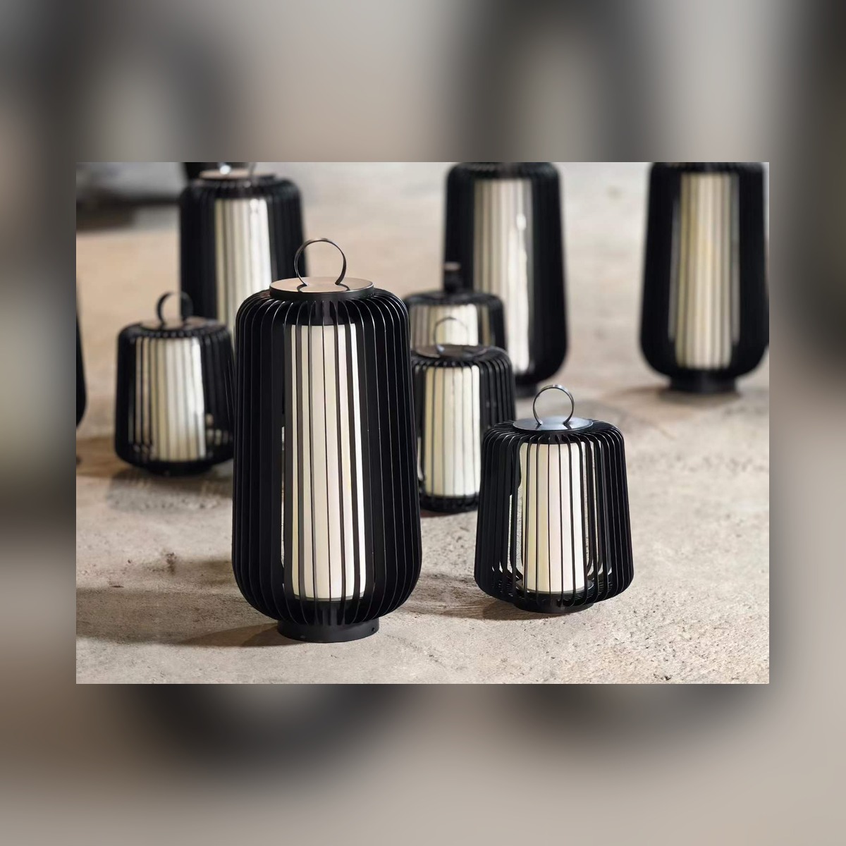 NAW-STEEL Custom Portable Stainless-Steel Floor Lantern complete view - NoorArch outdoor lighting
