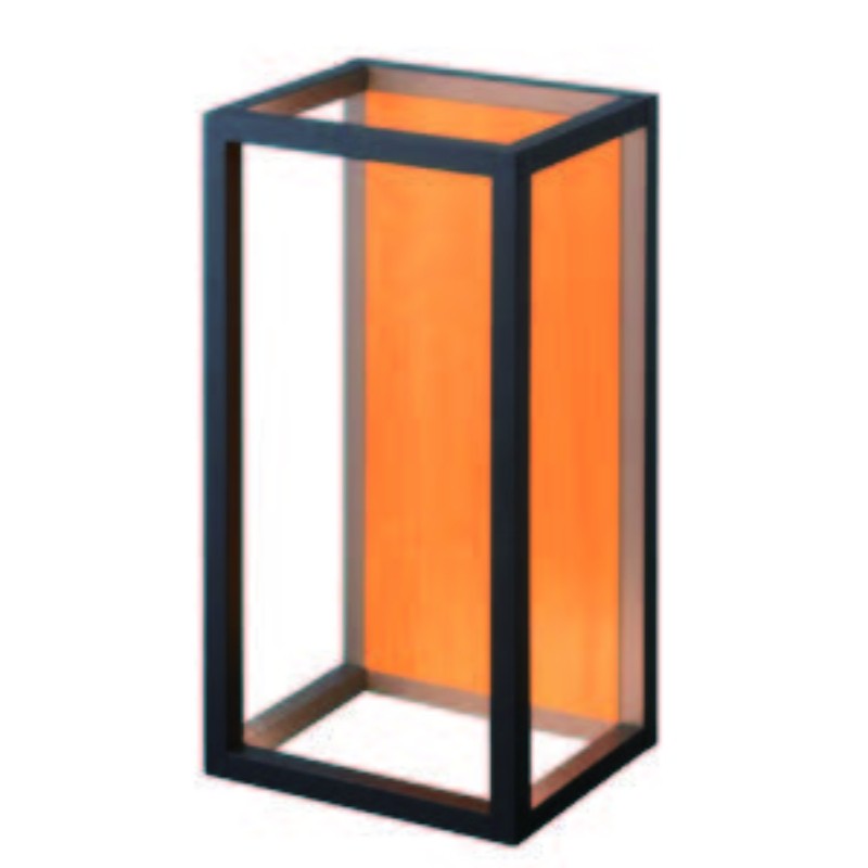NATURA LANTERN: Modern Architectural Wood-Accent Wall Sconce | Designer Exterior Frame Light - view