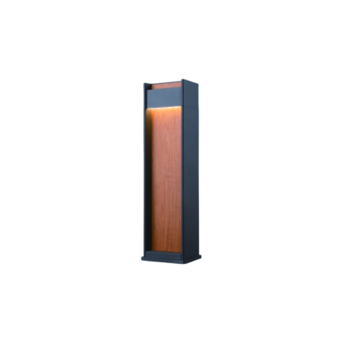 NATURA Series: Architectural Wood-Accent Outdoor Lighting | Wall Sconce & Bollard Collection - full product view on white