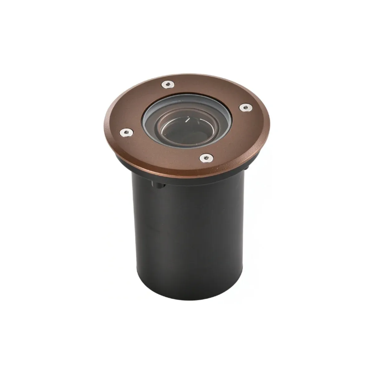 NA-GU10 round inground light with recessed glass lens and deep housing, GU10 lamp holder, IP66 - NoorArch outdoor lighting