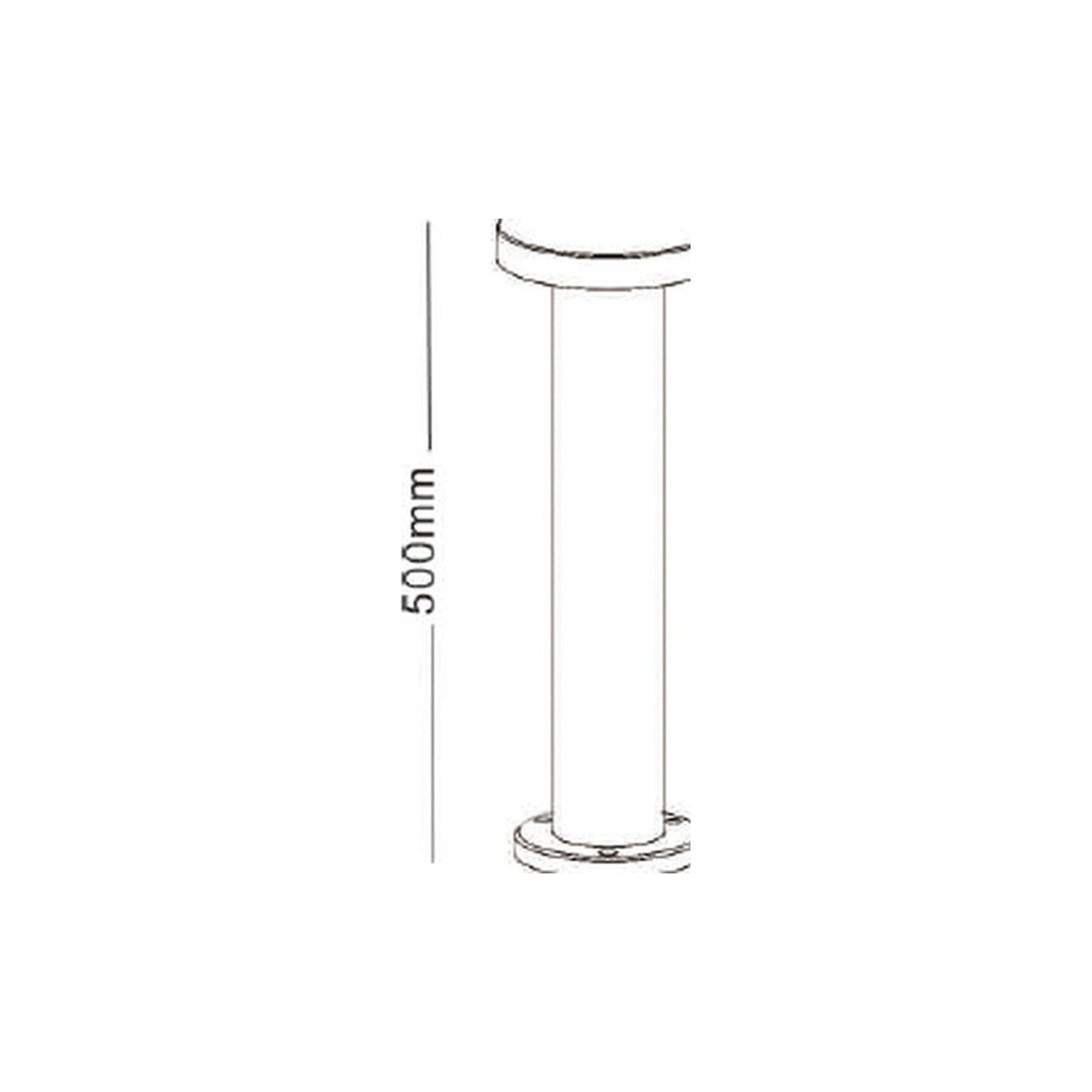 NA-BD9010-500 bollard light dimension drawing Dia160mm H500mm - NoorArch outdoor lighting