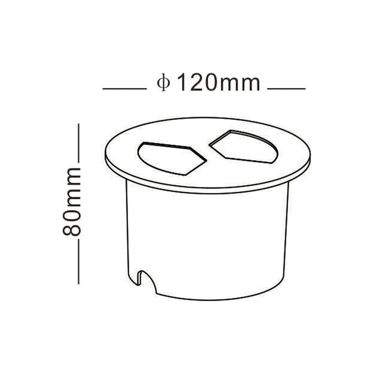 NA-BD8217 - dimension drawing - NoorArch outdoor lighting