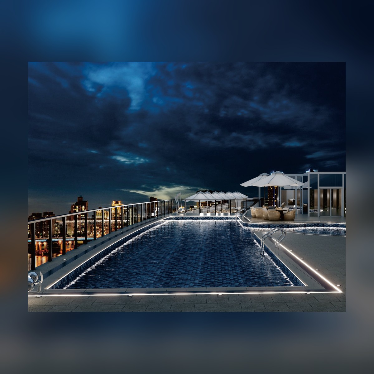 NA-BD8216 - pool installation effect - NoorArch outdoor lighting